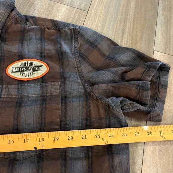 Harley Davidson Brown Casual Buttonup Men XL - Picture 5 of 6